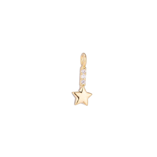18K Gold Filled Mini Celestial Star Bar Charm | C152
