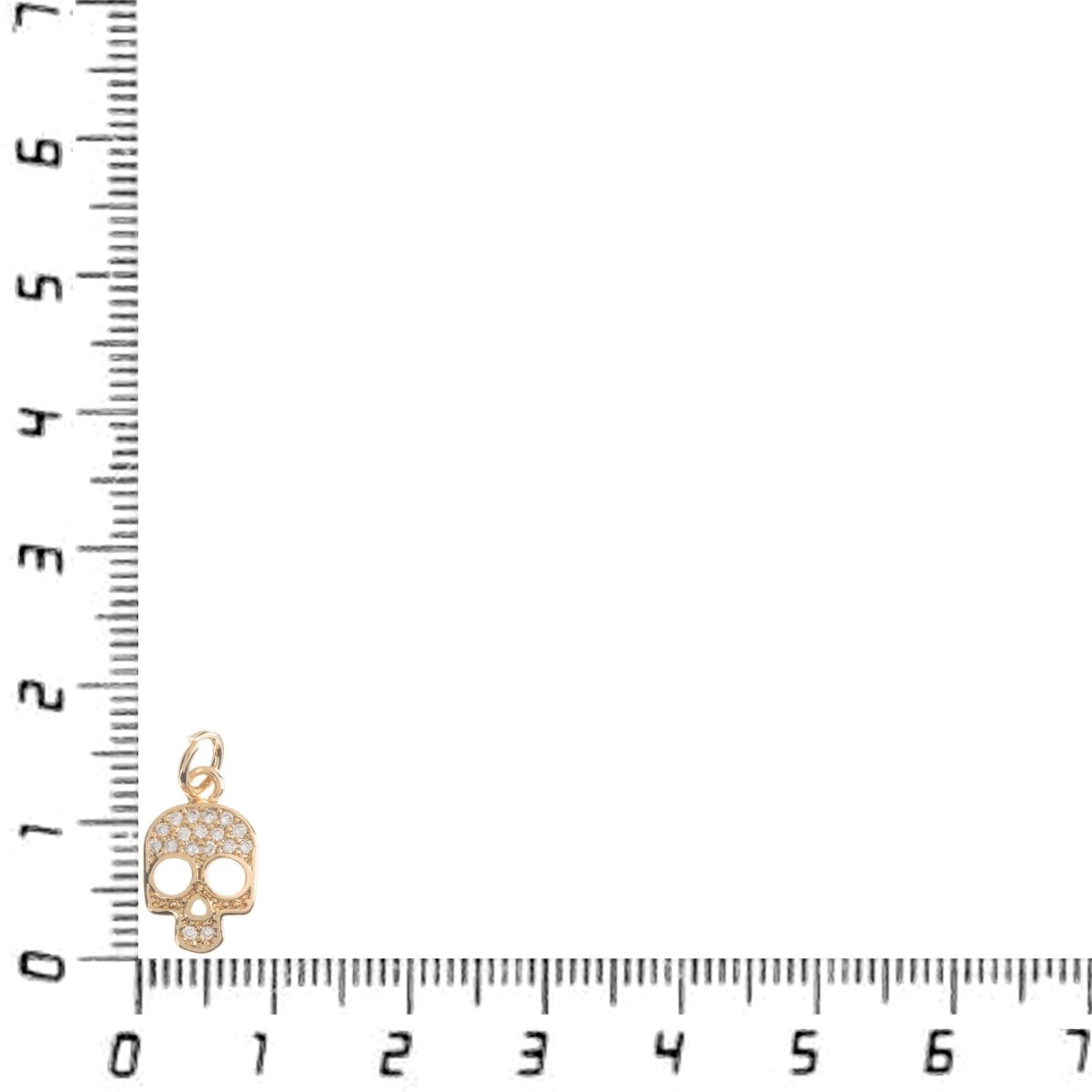 Dainty 18k Gold Filled Skull Human Bejeweled Skull, Bones, Cubic Zirconia Bracelet Charm, Necklace Pendant Huggie Earring Charm Supply C-210
