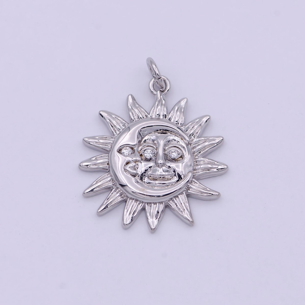 Dainty 18K Gold Filled Sun & Moon Charms in Gold / Rose Gold / Silver Color 20mmx20mm Sun moon face Happy Smile Sun Face, C-249