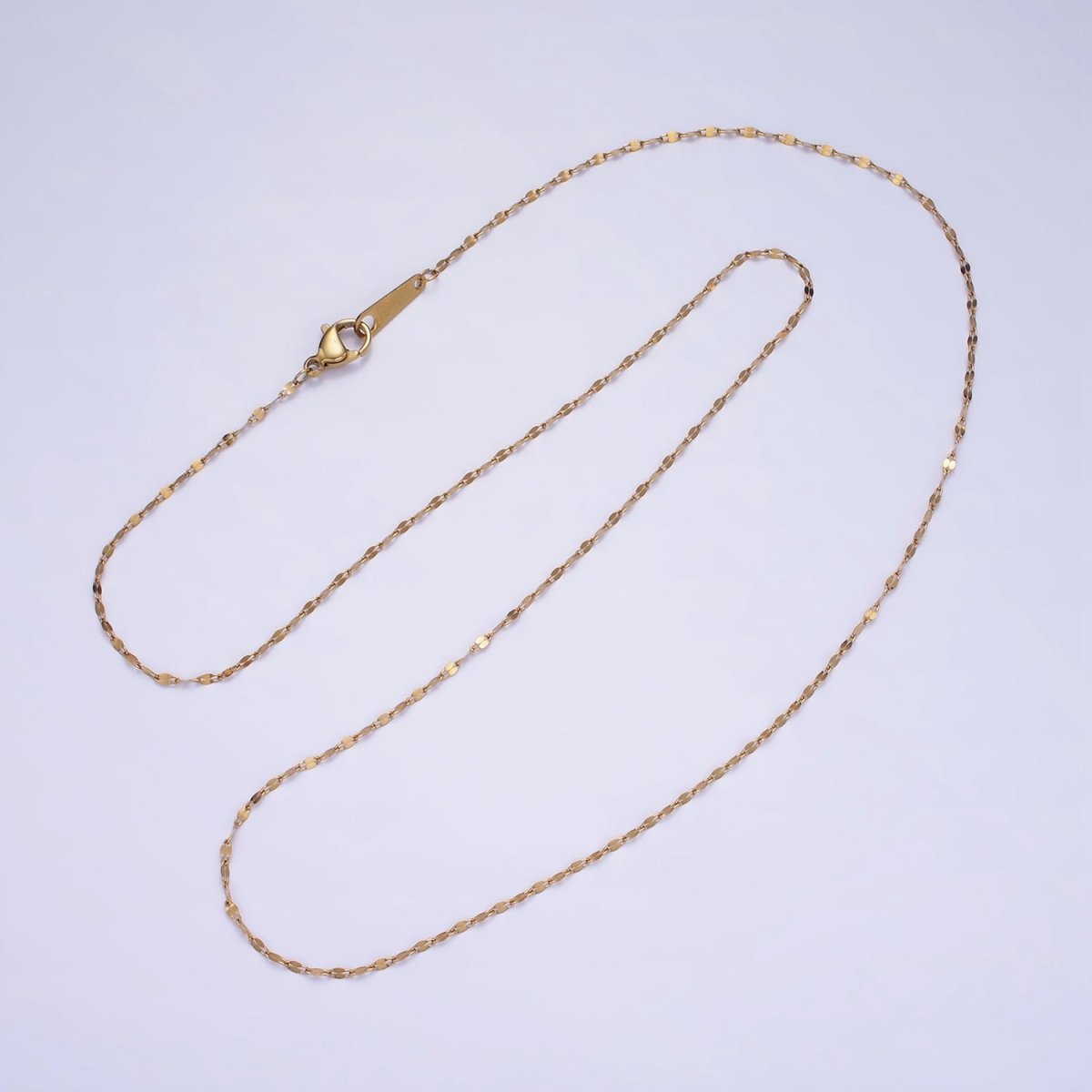 Dainty 1mm Gold Dapped Cable Chain Necklace 20.6 inch long | WA-2421
