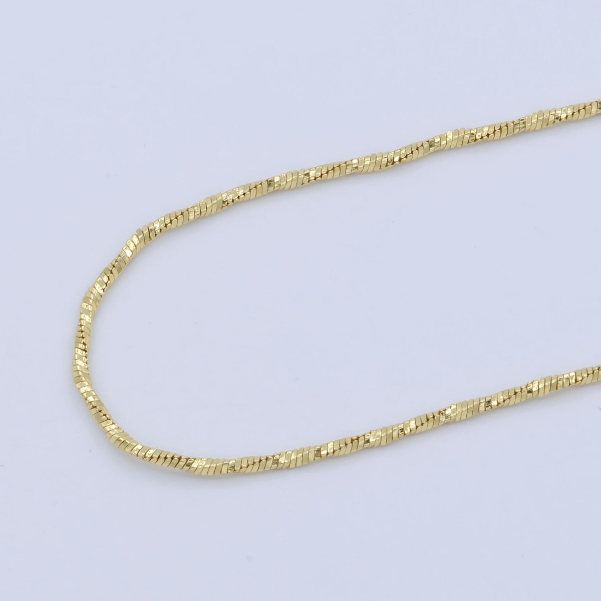 Dainty 1mm Twisted Omega Snake 18 Inch Layering Chain Necklace | WA-198 Clearance Pricing