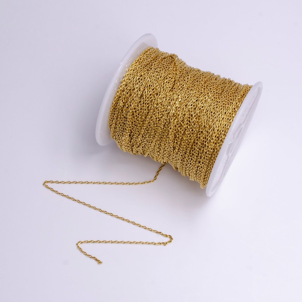 Dainty 24K Gold Filled 1.4mm Rolo Cable Unfinished Chain For Jewelry Making | ROLL-1367 Clearance Pricing