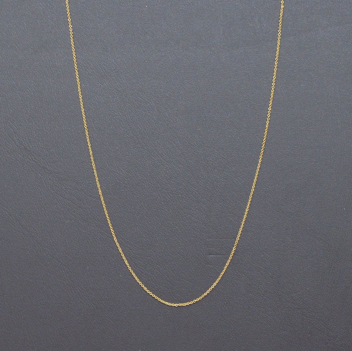 Dainty 24K Gold Filled 1mm Rolo Cable 18 Inch Chain Necklace w/ Spring Ring | CN-989