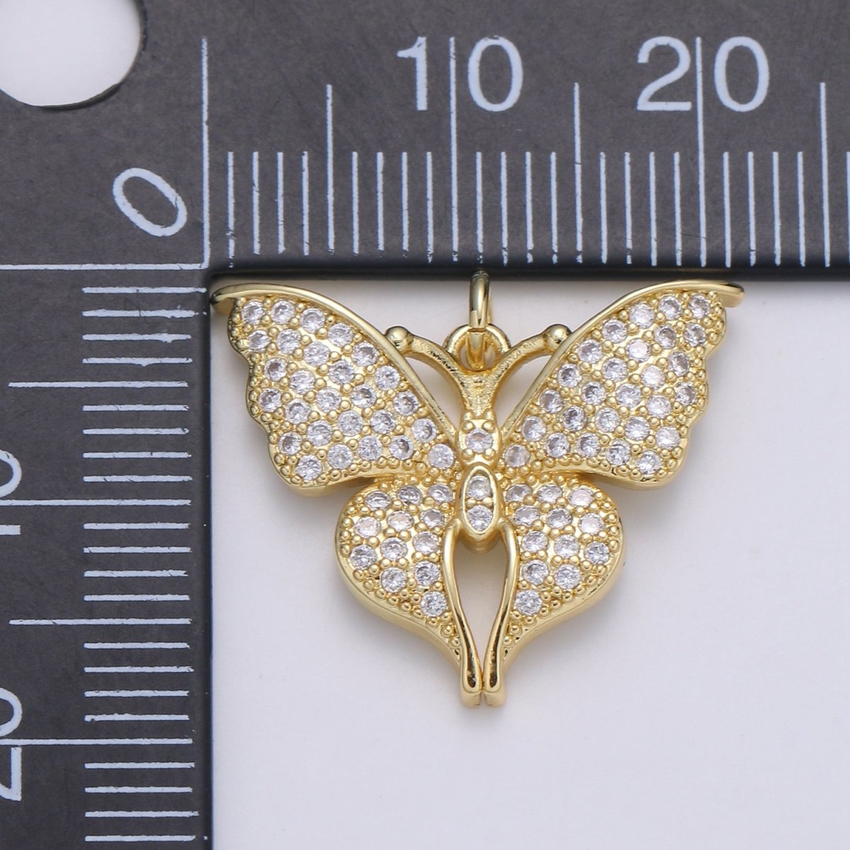 Dainty 24K Gold Filled Butterfly Charm   E-113