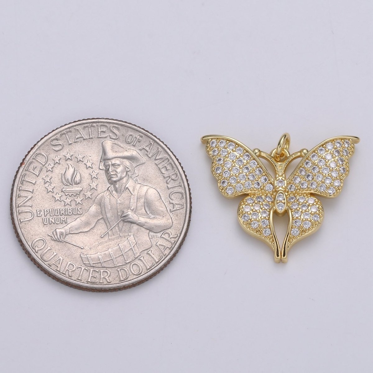 Dainty 24K Gold Filled Butterfly Charm   E-113