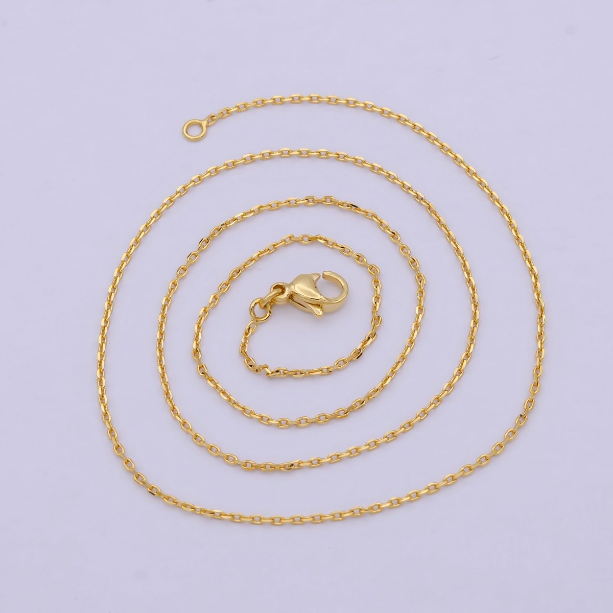 Dainty 24K Gold Filled Cable Chain Necklace 17.5 inch for Woman Jewelry | WA-806 Clearance Pricing