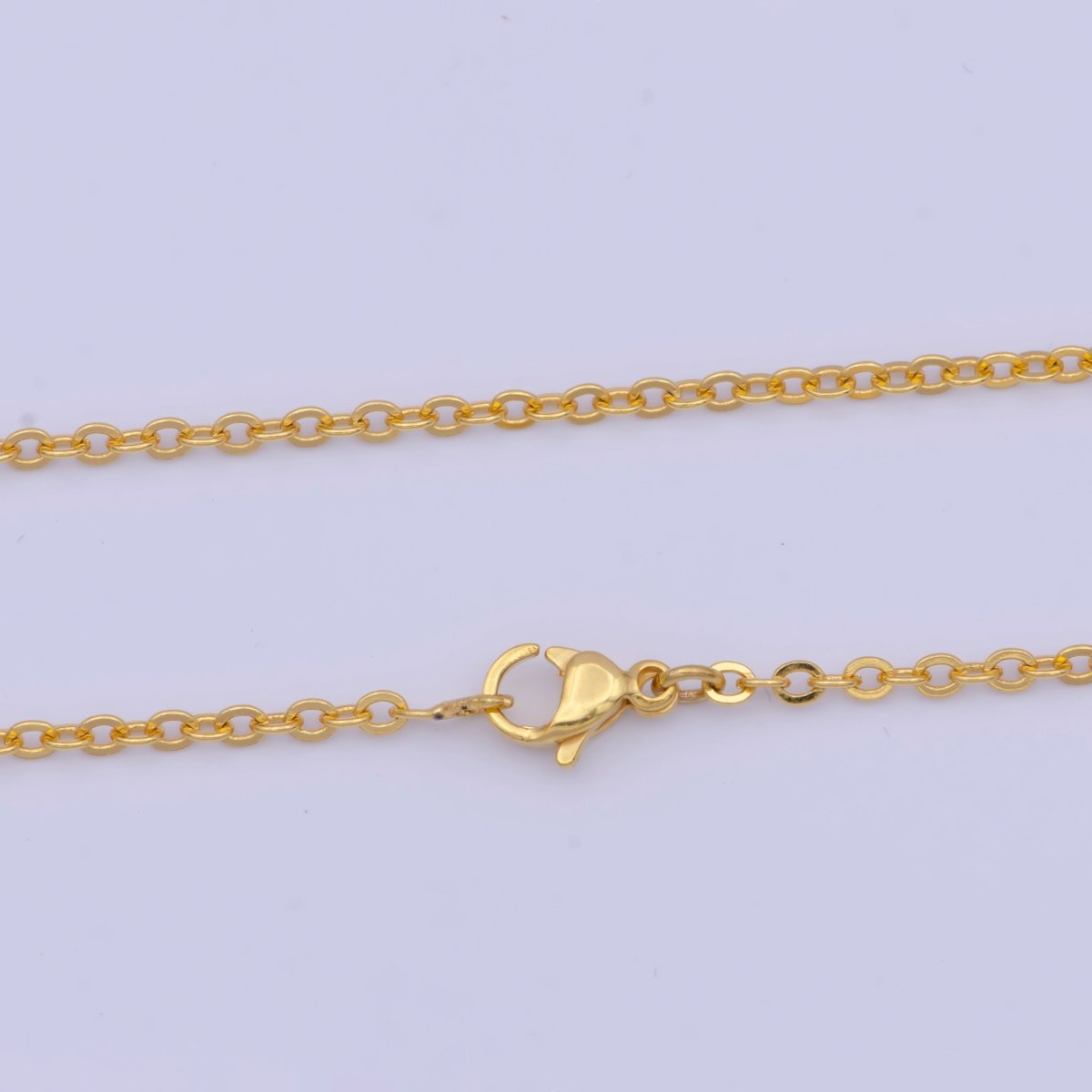 Dainty 24K Gold Filled Cable Chain Necklace Gold Link Chain Necklace Ready to Wear 17.5 Inch | WA-1145 Clearance Pricing