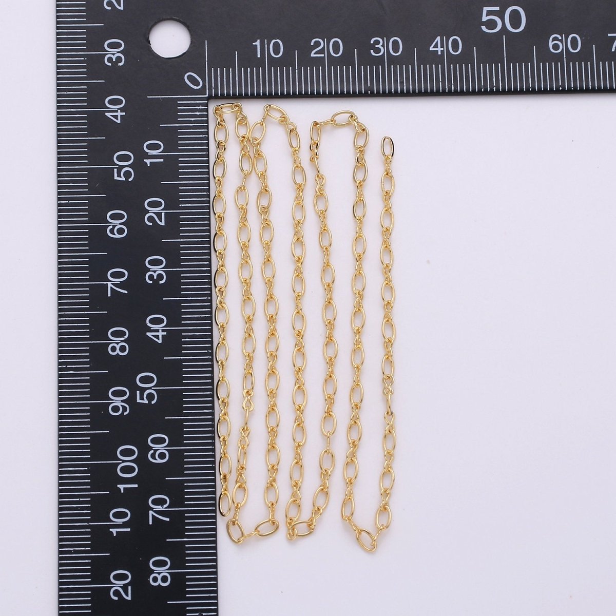 Dainty 24K Gold Filled Rolo Chain, 3x4mm, Sold by the Yard Unfinished Chain for Jewelry Making Supply, CABLE Chain | ROLL-150 Clearance Pricing