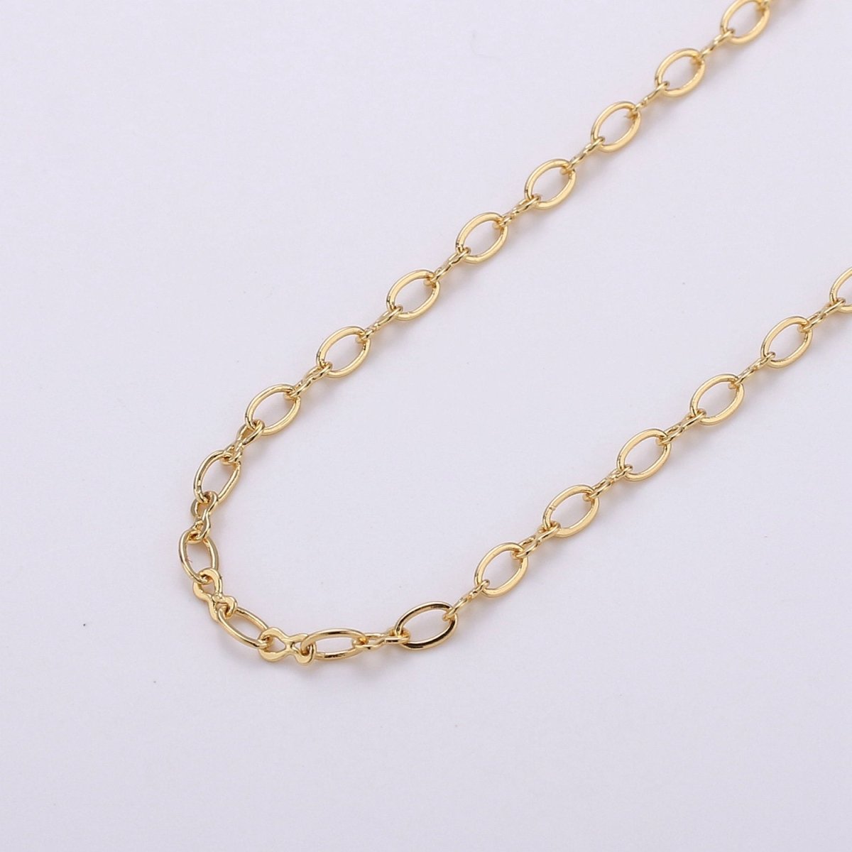 Dainty 24K Gold Filled Rolo Chain, 3x4mm, Sold by the Yard Unfinished Chain for Jewelry Making Supply, CABLE Chain | ROLL-150 Clearance Pricing