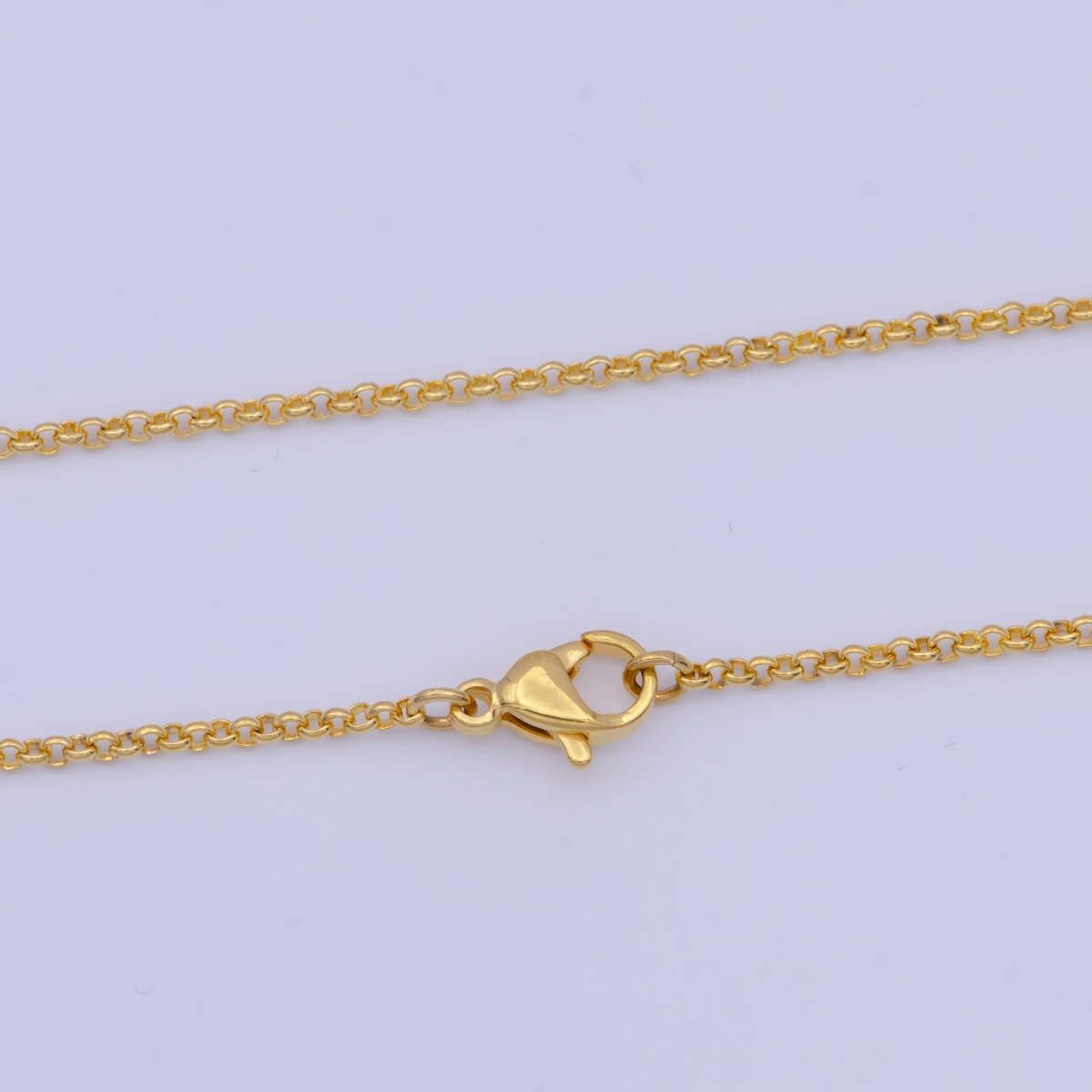 Dainty 24K Gold Filled Rolo Chain Necklace Gold Link Chain Necklace Ready to Wear 17.5 Inch | WA-1150 Clearance Pricing