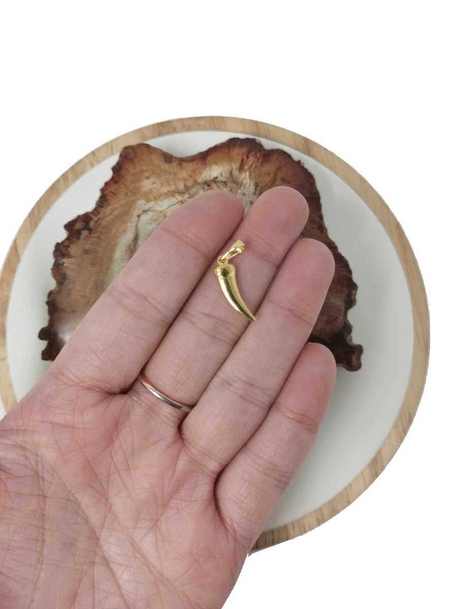 Dainty 24k Gold Filled Tusk Charm 23mm x 5mm I-300