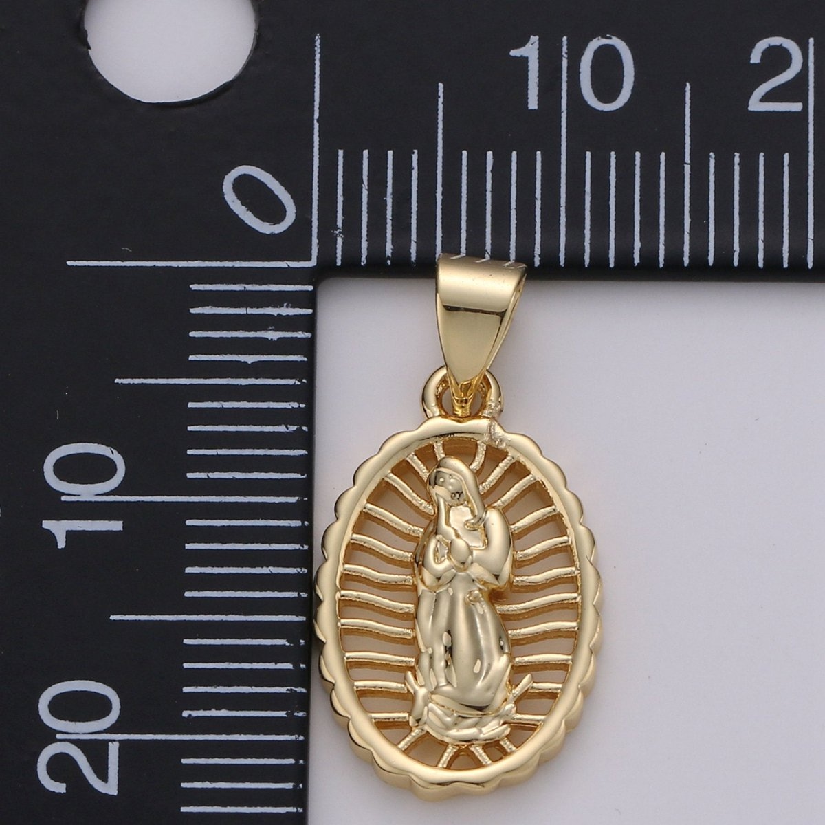 Dainty 24K Gold Filled Virgen de Guadalupe Pendant, Catholic Jewelry, Our Lady of Guadalupe Charm Catholic Religious Jewelry I-801