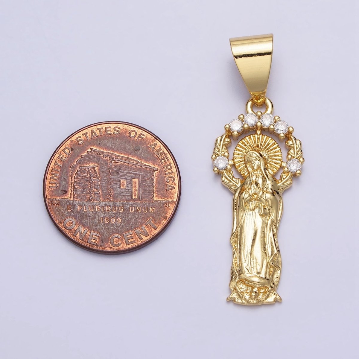 Dainty 24K Gold Filled Virgin Mary Pendant Catholic Religious Jewelry Making AA259
