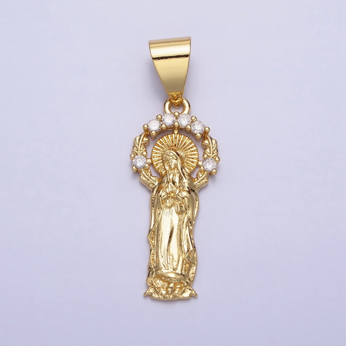 Dainty 24K Gold Filled Virgin Mary Pendant Catholic Religious Jewelry Making AA259