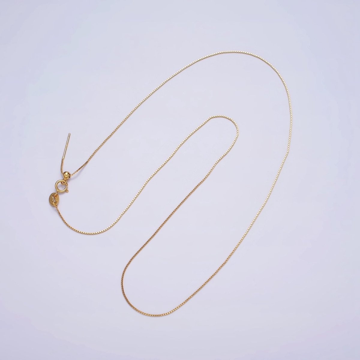 Dainty 24K Gold Vermeil Box Chain Necklace 925 Sterling Silver Necklace Chain w/ Heavy 24K Gold Plated 18 inch | WA-1960 Clearance Pricing
