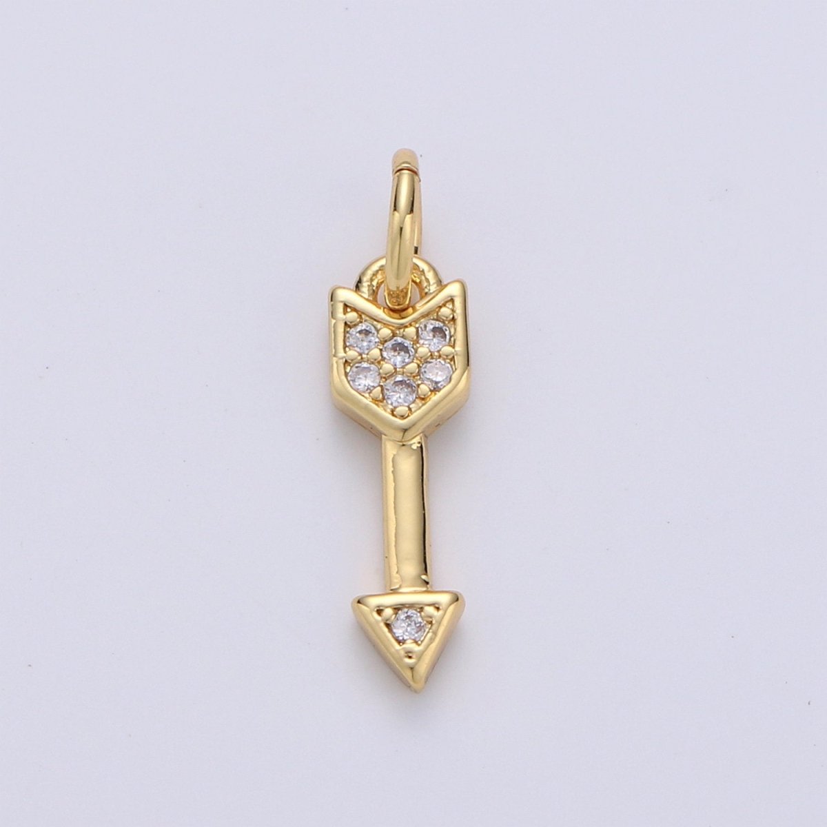 Dainty arrow Charm CZ Micro Pave 18x5mm Gold Arrow Pendant Lead Free for Necklace Earring Bracelet Component  D-321