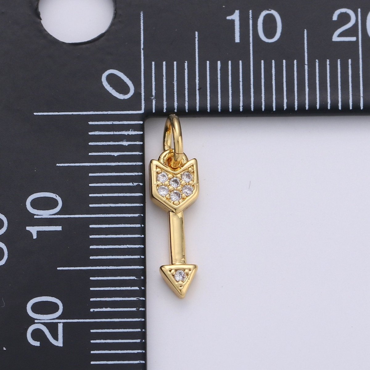 Dainty arrow Charm CZ Micro Pave 18x5mm Gold Arrow Pendant Lead Free for Necklace Earring Bracelet Component  D-321