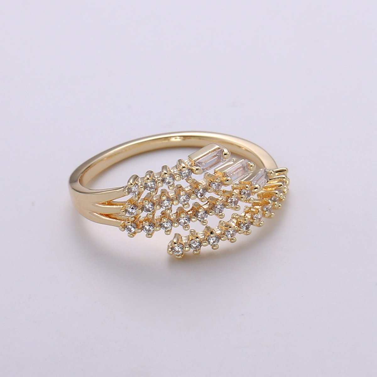 Dainty Baguette Stacking Ring, Gold Minimalist Ring, CZ Ring, Simple Diamond Ring, Gold Ring, Thin Ring, Gift for Her, Delicate R-184