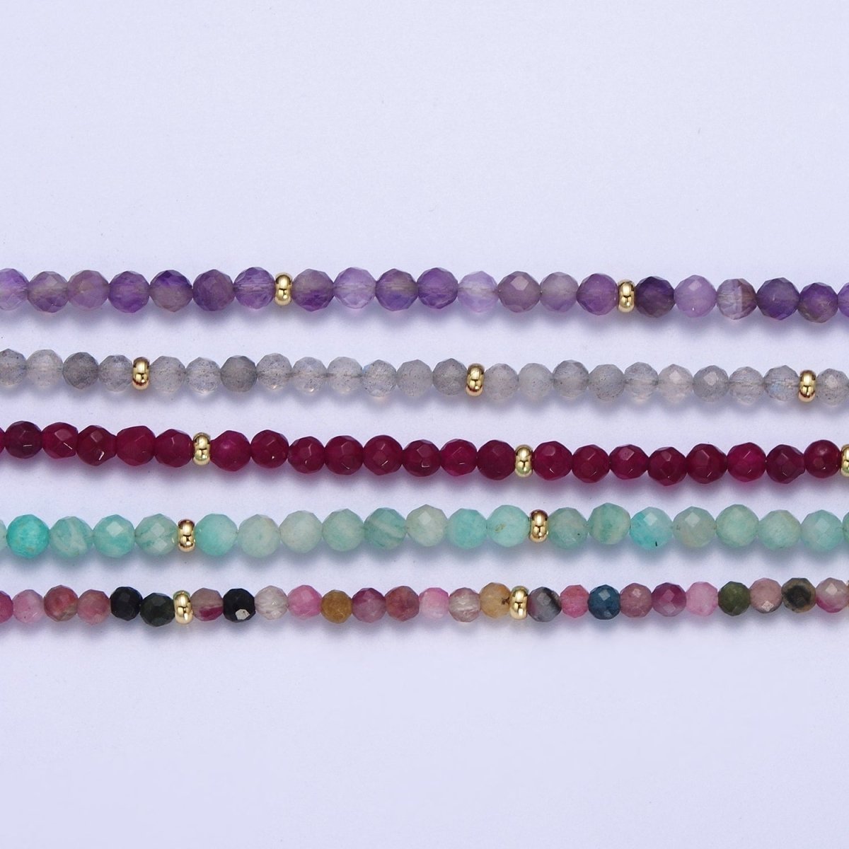 Dainty Beaded Necklace Tourmaline, Amazonite, Ruby, Amethyst, Moonstone Jewelry Handmade Jewelry | WA-1219 WA-1220 WA-1241 WA-1242 WA-1243 Clearance Pricing
