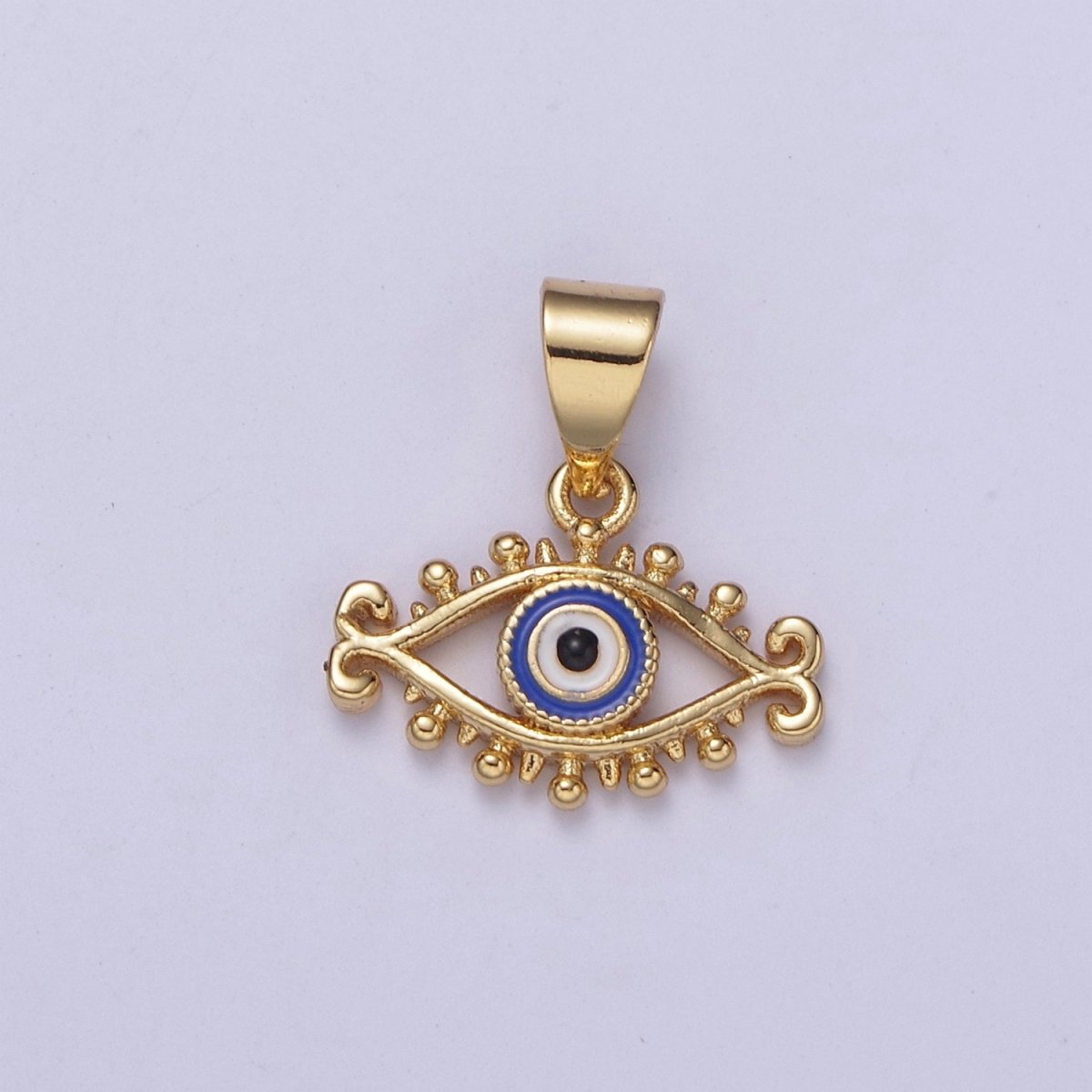 Dainty Blue Evil Eye Pendant Red Enamel Eye Charm H-365