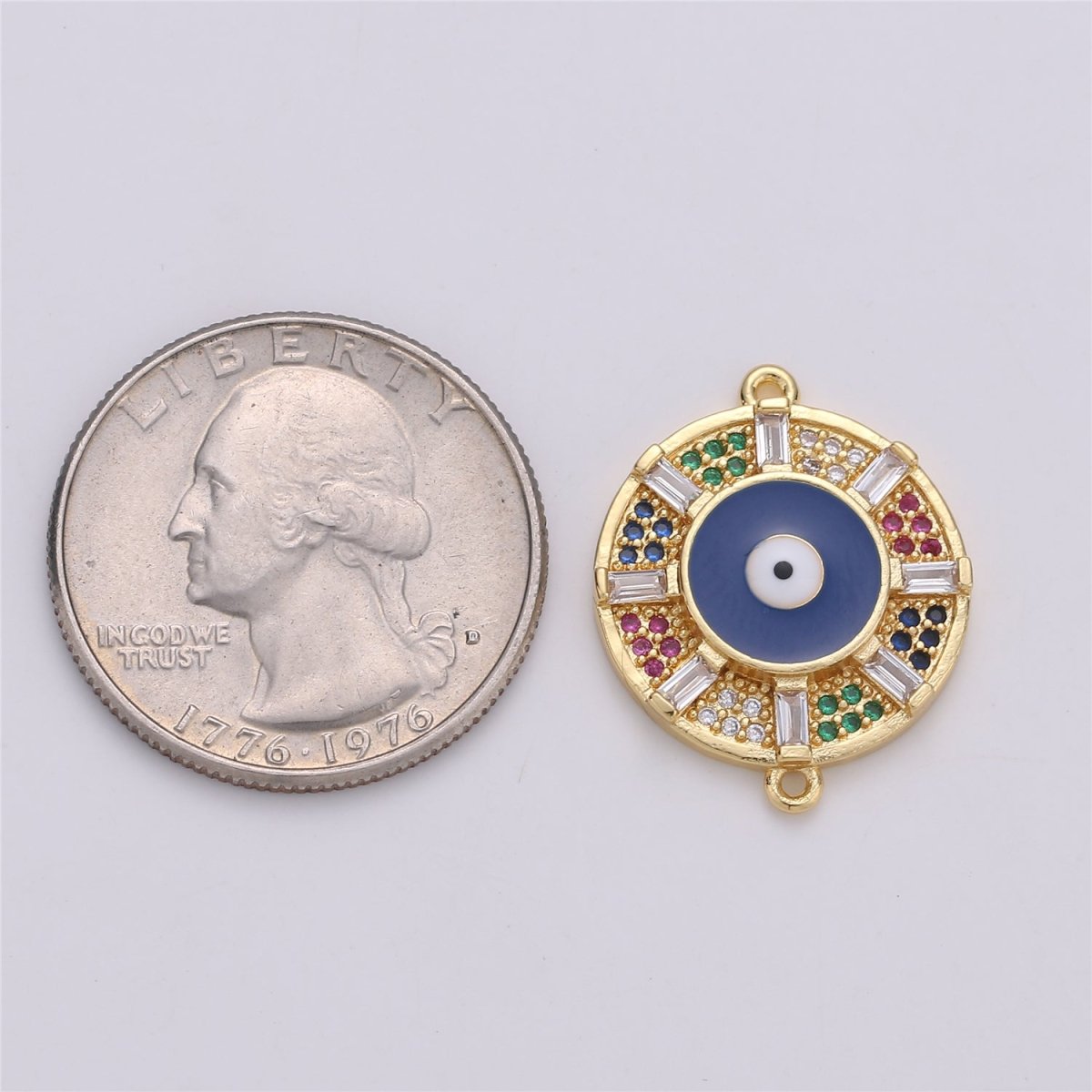 Dainty Blue Rainbow Ferris Wheel Connectors F-353