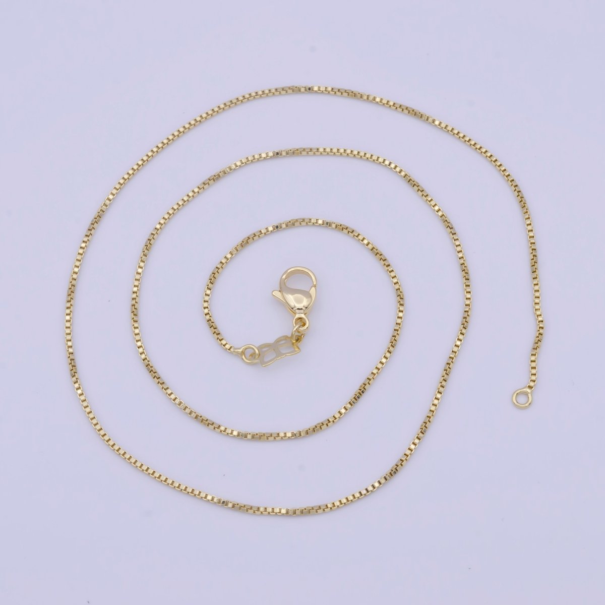 Dainty Box Chain 18" Ready to Wear 14k Gold Filled Box Chain with Lobster Clasp, Simple Everyday Layering Necklace | WA-1115 Clearance Pricing