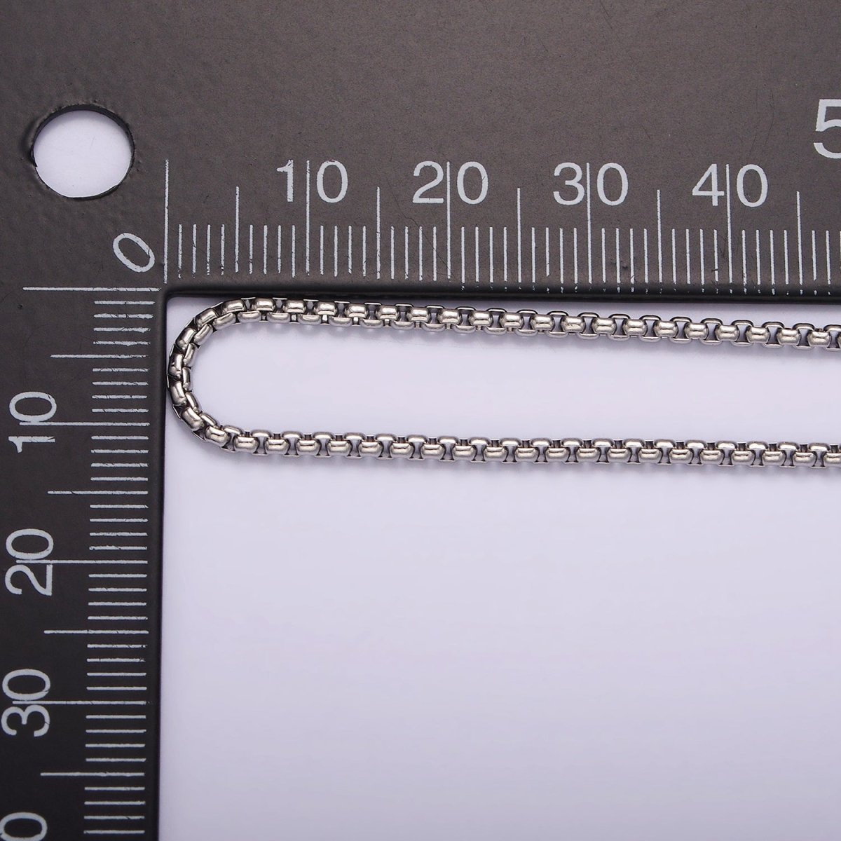 Dainty Box Chain Necklace Stainless Steel 23.6 inch Necklace in Silver | WA-2405