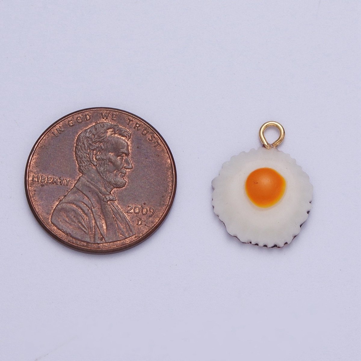Dainty Breakfast Sunny Side Up Egg Resin Enamel Charm | X-732