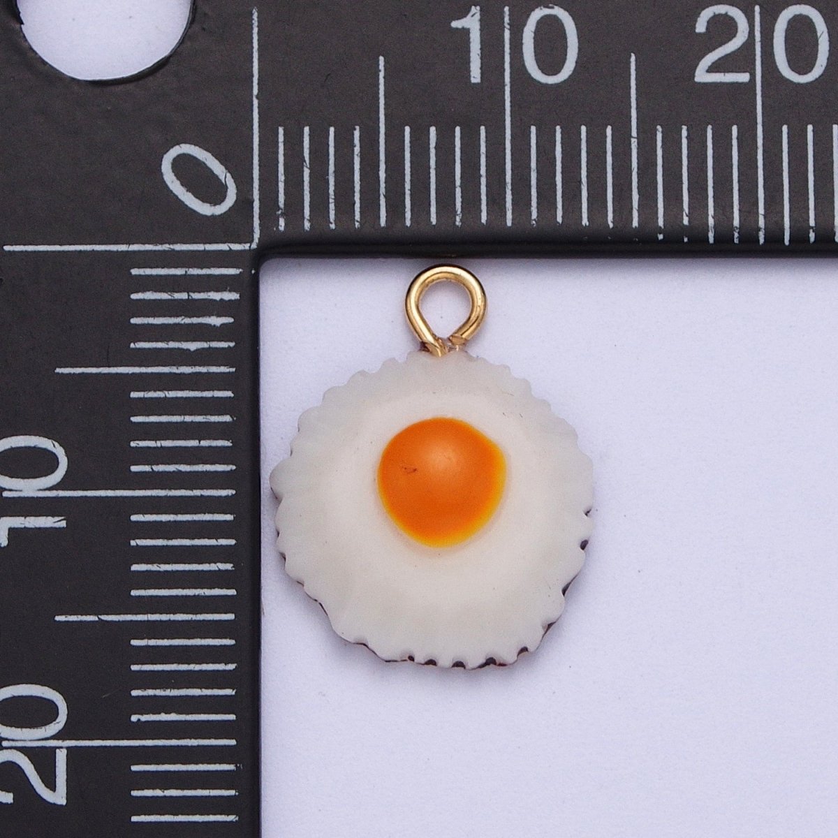 Dainty Breakfast Sunny Side Up Egg Resin Enamel Charm | X-732