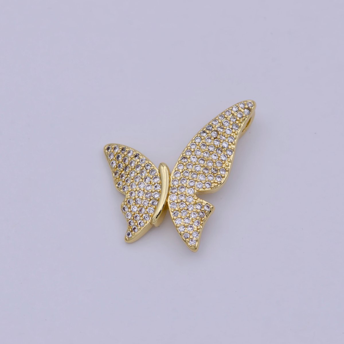 Dainty Butterfly Charm CZ Micro Pave Butterfly Pendant 14k Gold Filled Butterfly Charm Necklace, Mariposa Butterfly Charm E-541