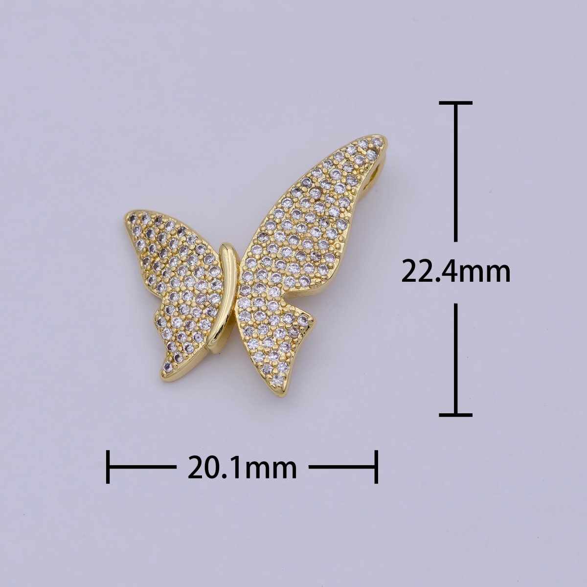 Dainty Butterfly Charm CZ Micro Pave Butterfly Pendant 14k Gold Filled Butterfly Charm Necklace, Mariposa Butterfly Charm E-541