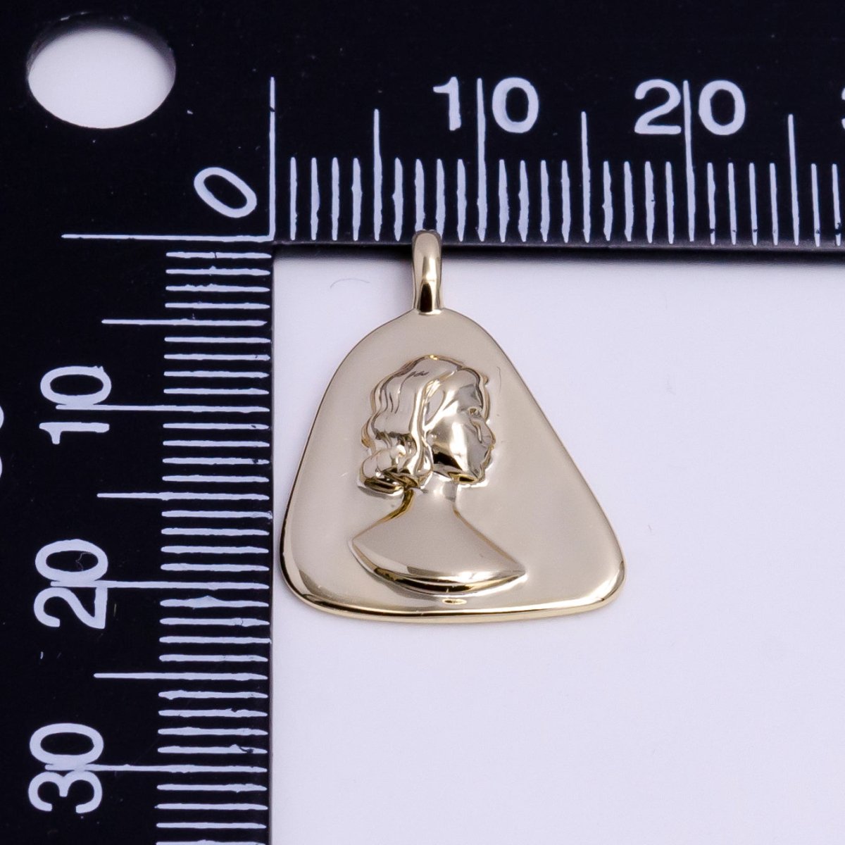 Dainty Cameo Pendant Triangle Pretty Woman Charm AC-1407