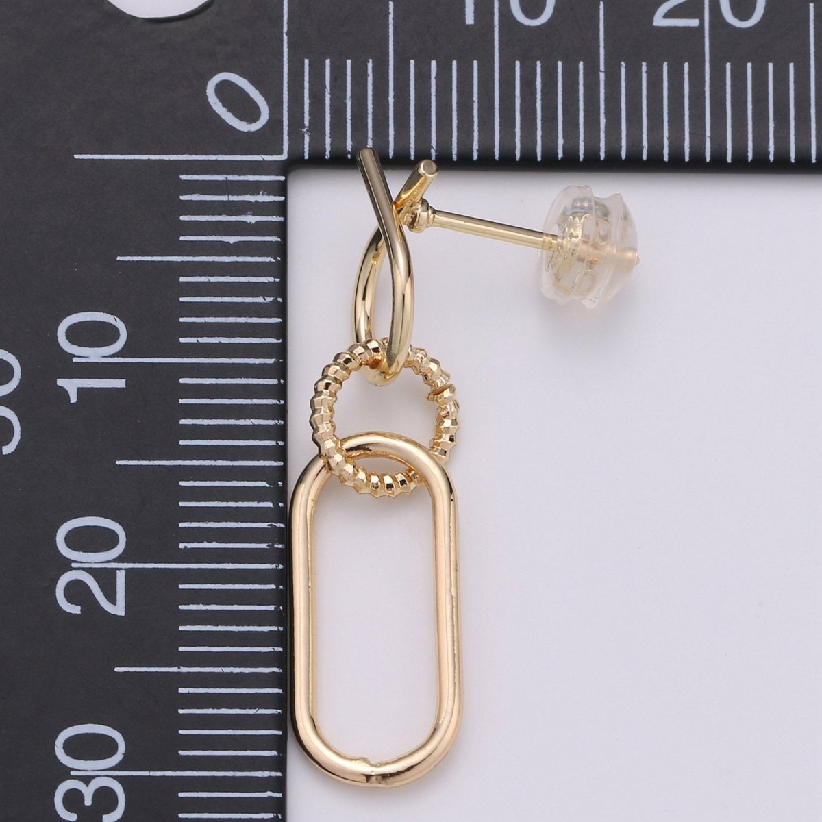 Dainty Chain Link Earrings, Gold Drop Earrings, Gold Dangle Earrings, 14k Gold Filled Earrings, 1 pair Geometric Earring K-841