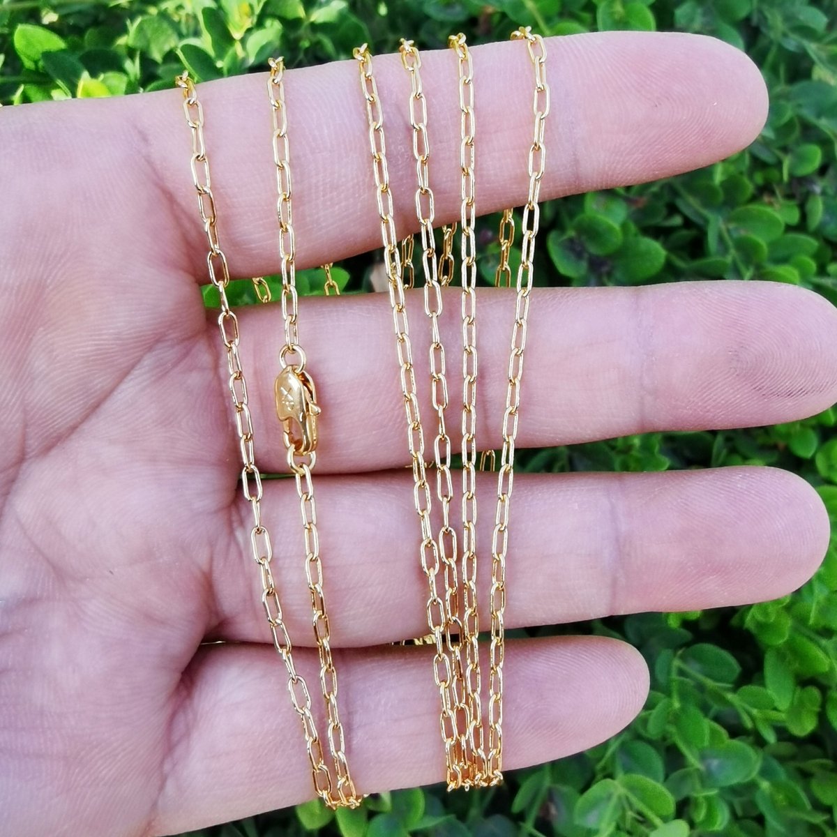 Dainty Choker PaperClip Gold Chain, 2.3mm 24K Gold filled Chain Necklace• Gold Necklace Gold filled Layer Necklace | WA-770 Clearance Pricing