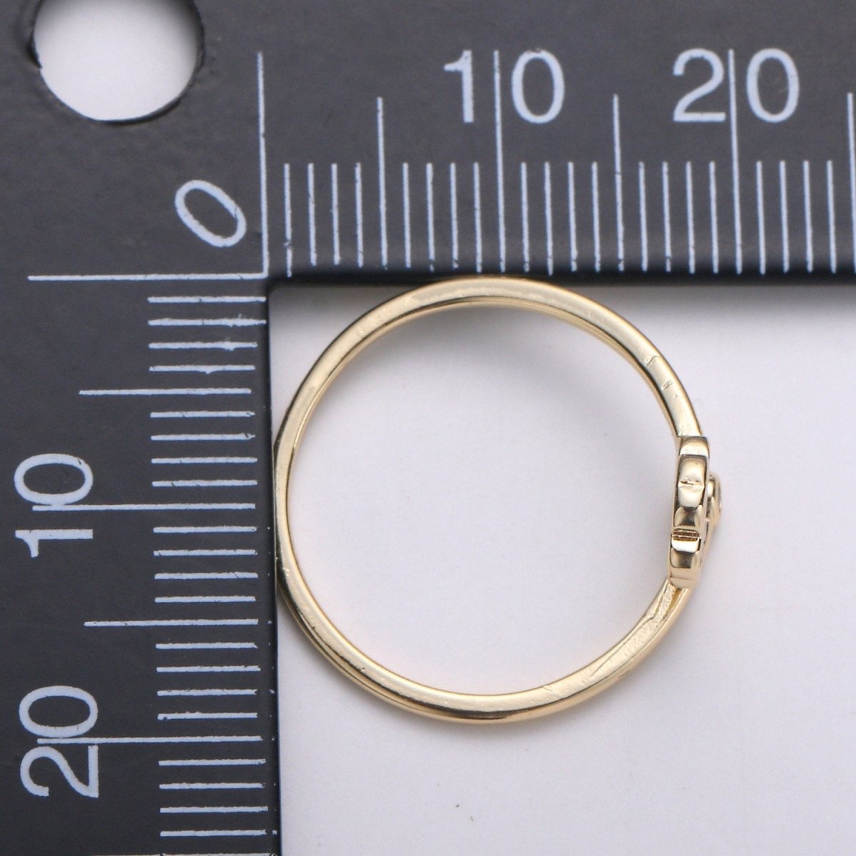 Dainty clover Ring Gold Quatrefoil CZ stackable ring Gold Small floral Minimalist Ring gift for her Open Adjustable Ring for Christmas R-110