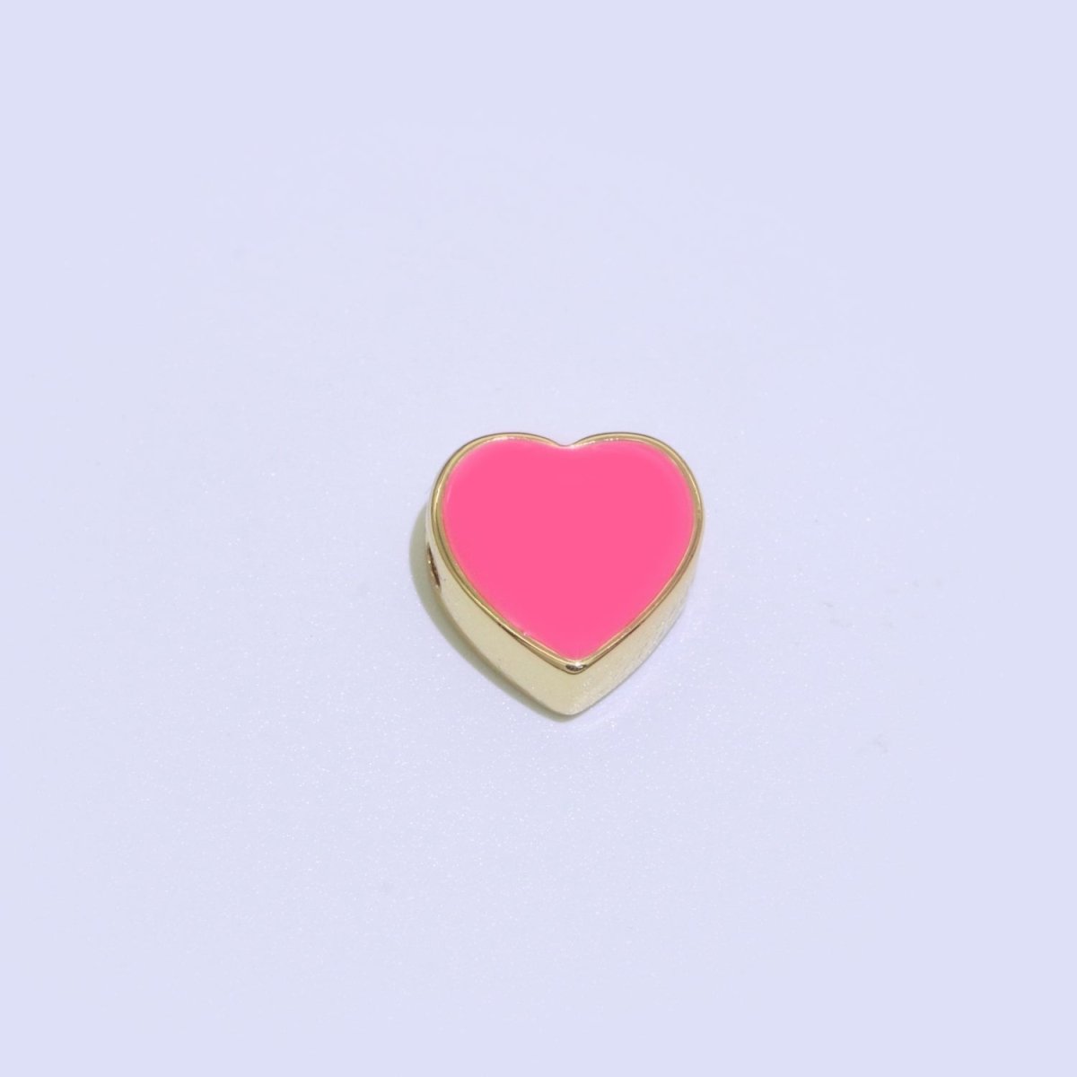 Dainty Colorful Heart Spacer Beads, Green Black Pink Yellow White Teal Heart beads for Necklace Bracelet Component 10mm Beads B-588 to B-591