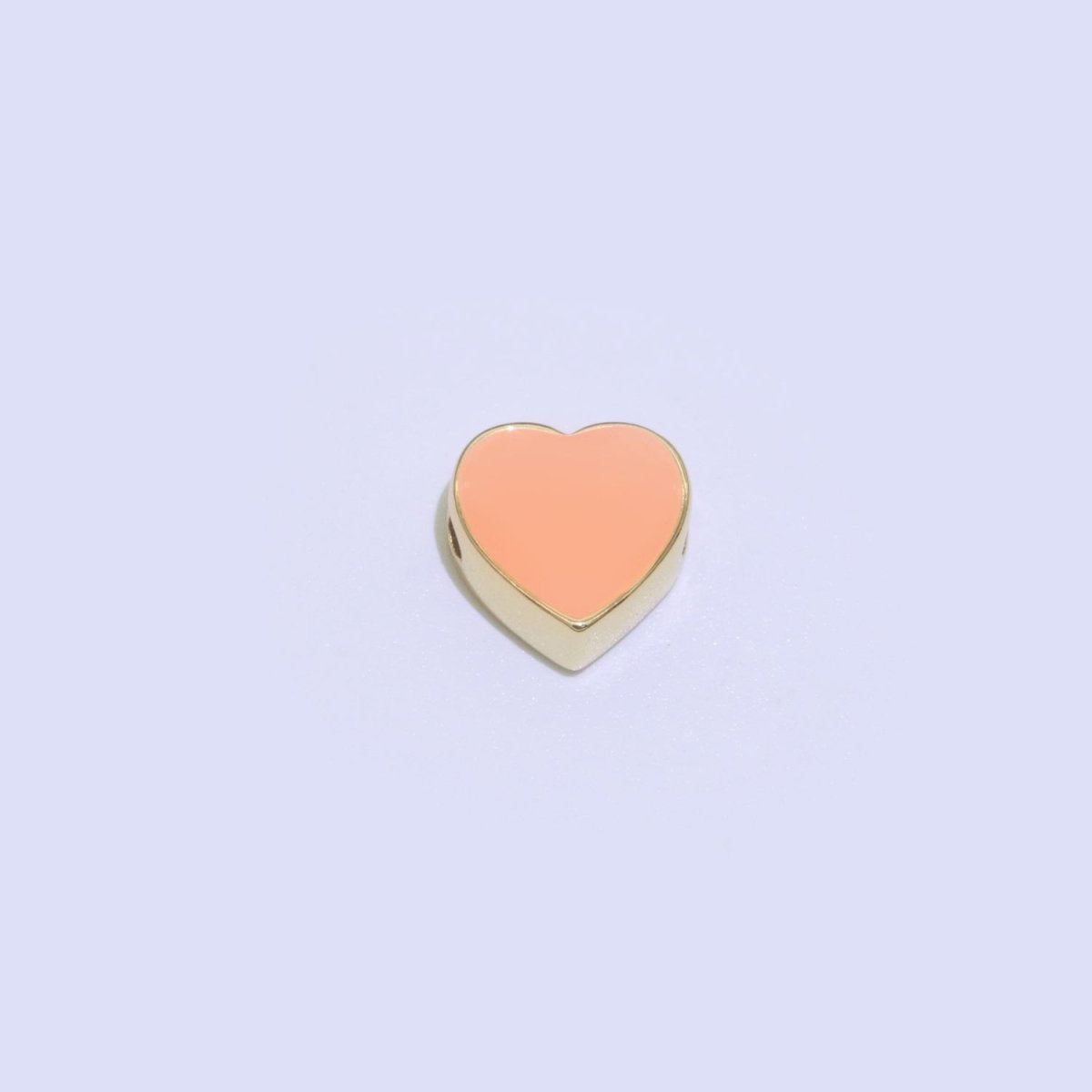 Dainty Colorful Heart Spacer Beads, Green Black Pink Yellow White Teal Heart beads for Necklace Bracelet Component 10mm Beads B-588 to B-591