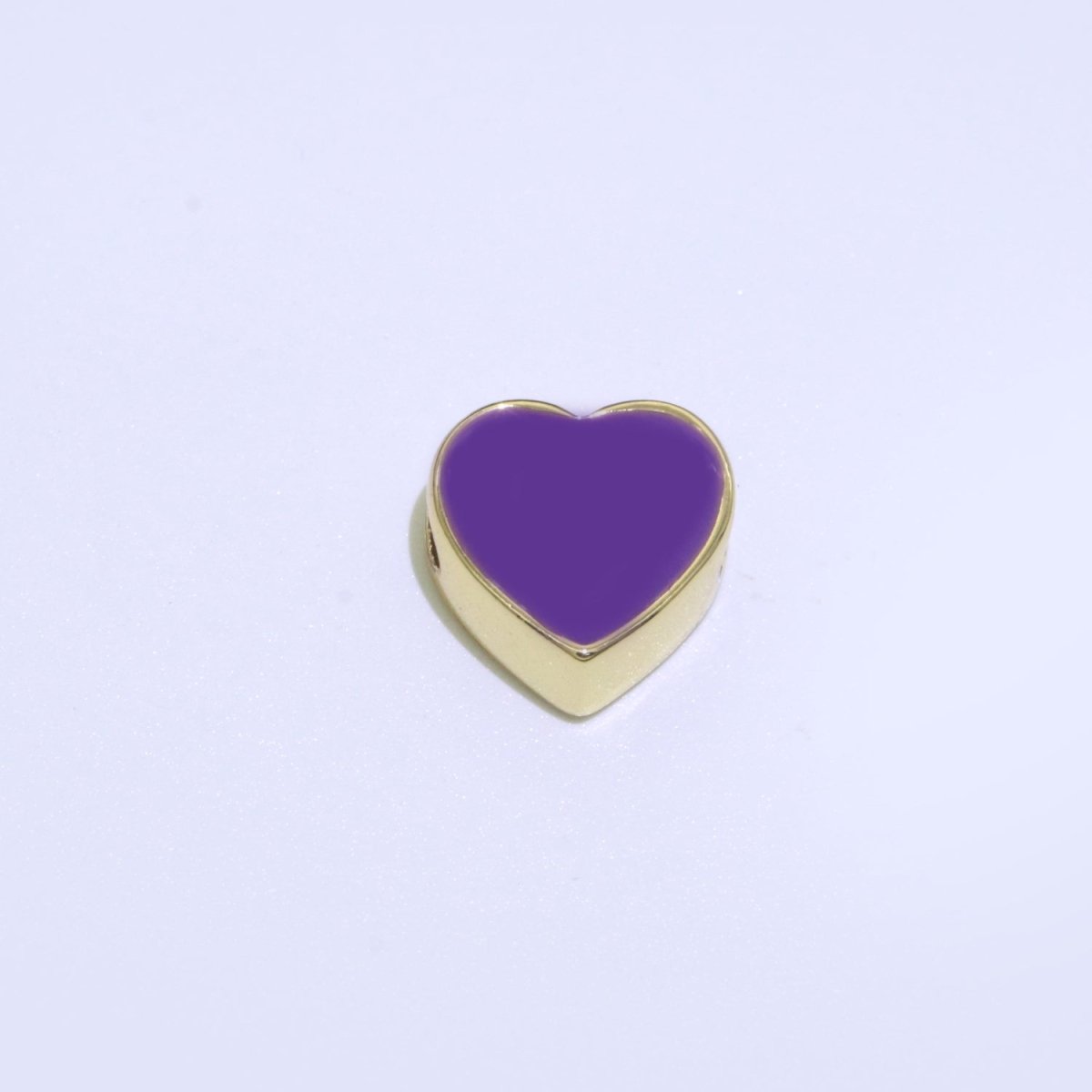 Dainty Colorful Heart Spacer Beads, Green Black Pink Yellow White Teal Heart beads for Necklace Bracelet Component 10mm Beads B-588 to B-591