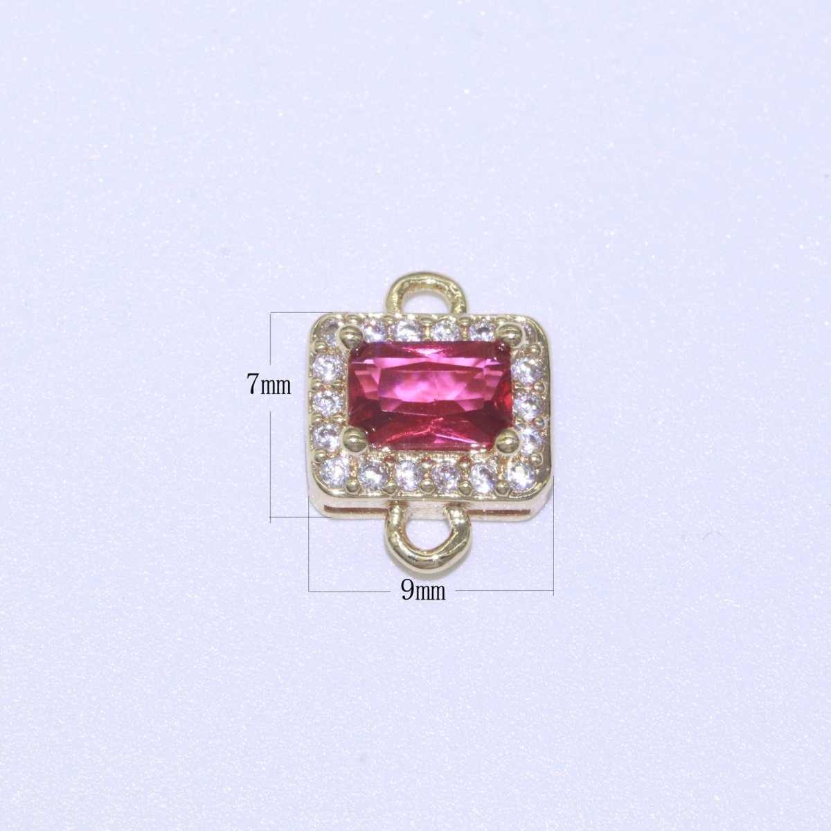 Dainty Colorful Rectangle Cz Charm connector for earring necklace supply F-856~F-869