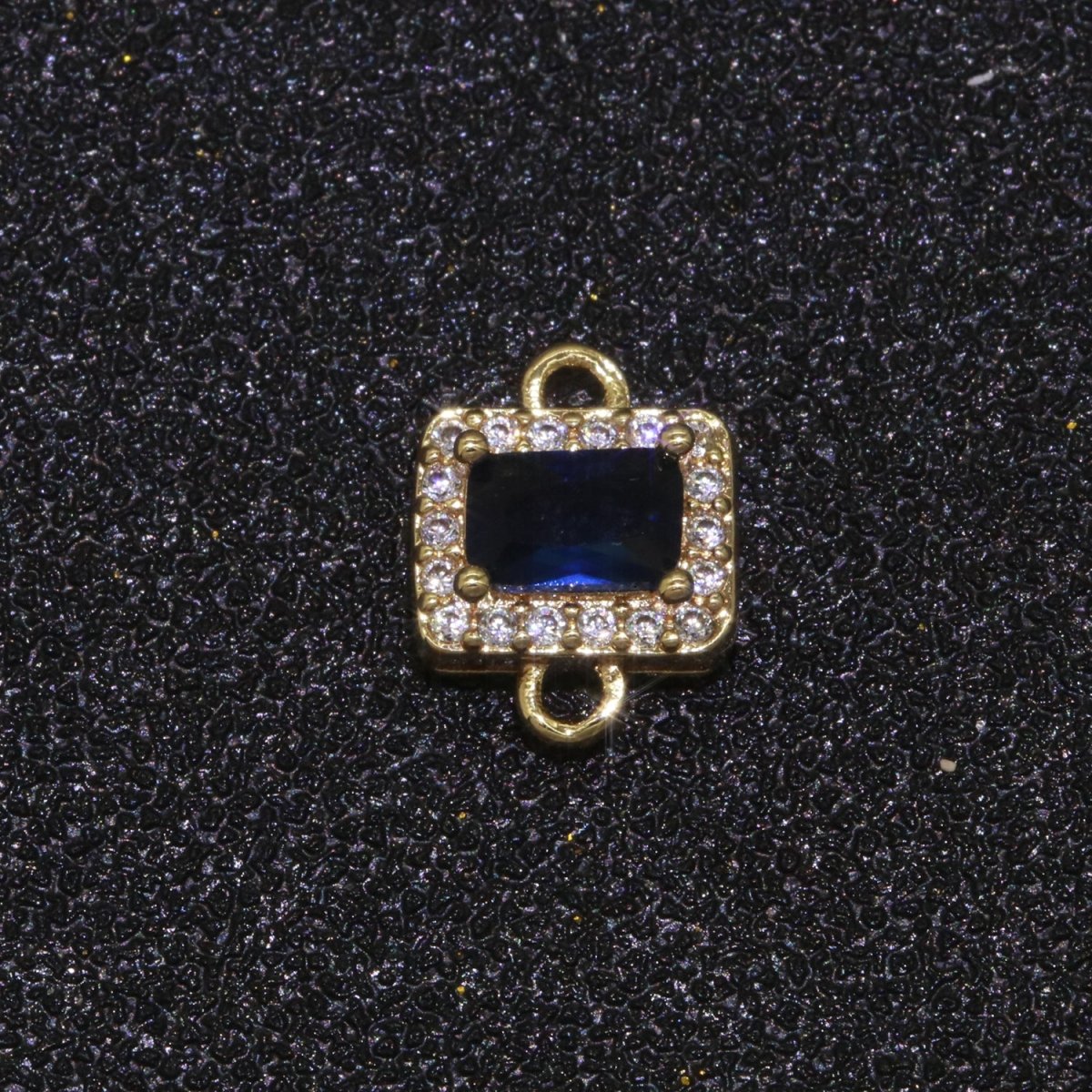 Dainty Colorful Rectangle Cz Charm connector for earring necklace supply F-856~F-869