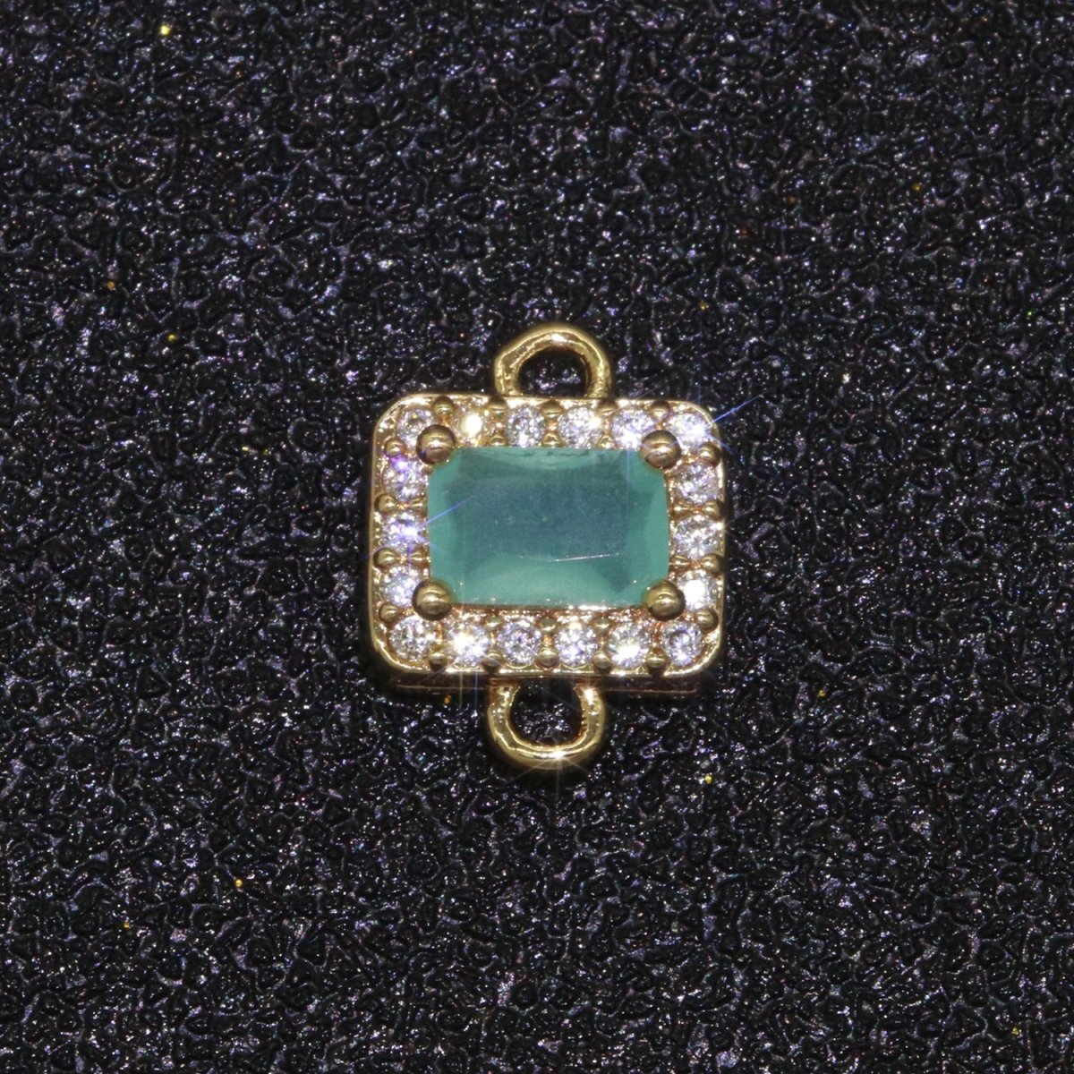 Dainty Colorful Rectangle Cz Charm connector for earring necklace supply F-856~F-869