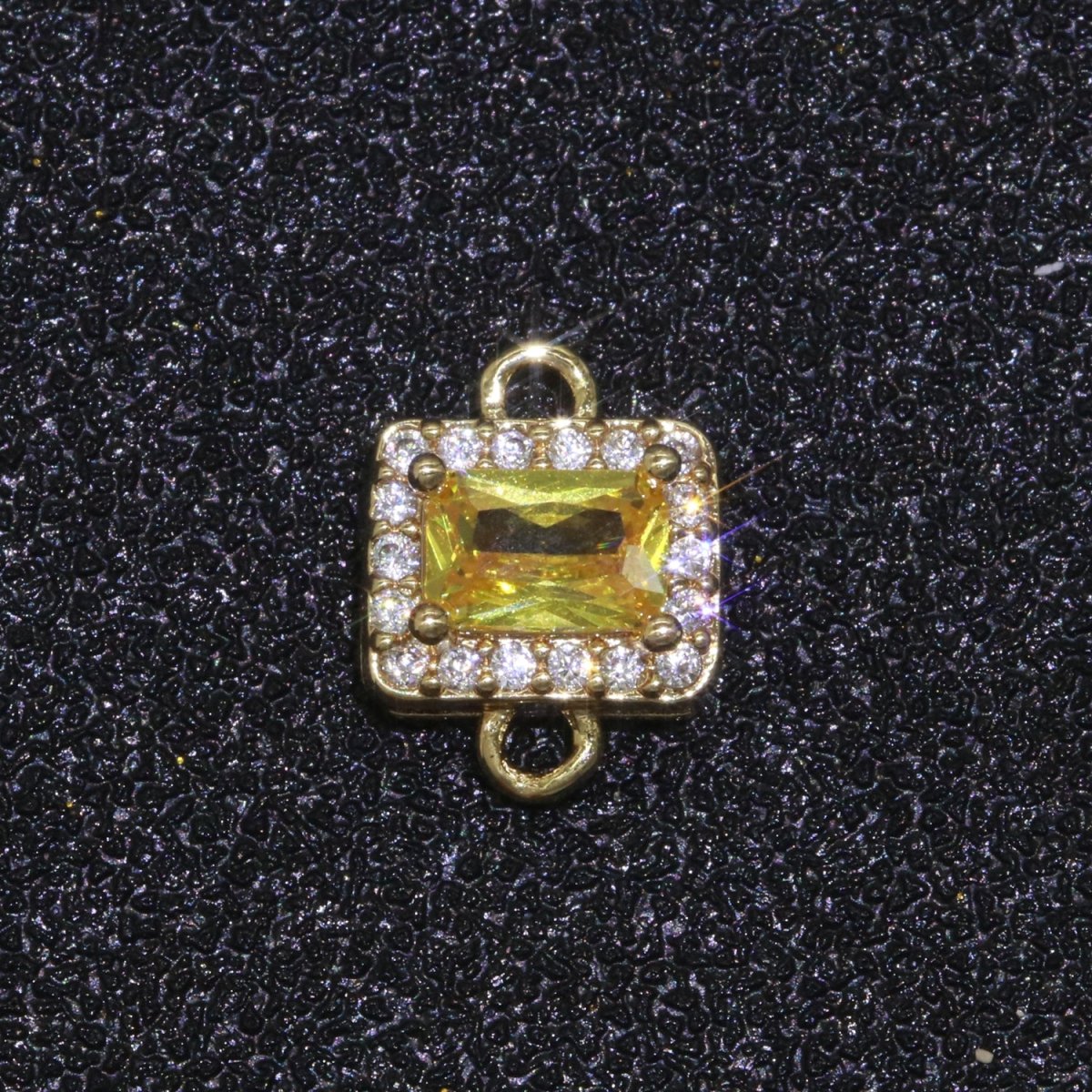 Dainty Colorful Rectangle Cz Charm connector for earring necklace supply F-856~F-869