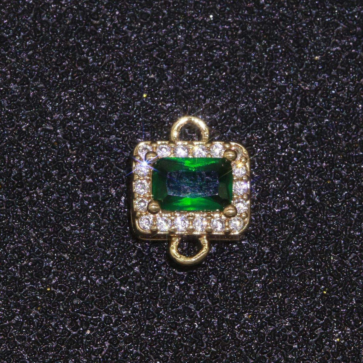Dainty Colorful Rectangle Cz Charm connector for earring necklace supply F-856~F-869
