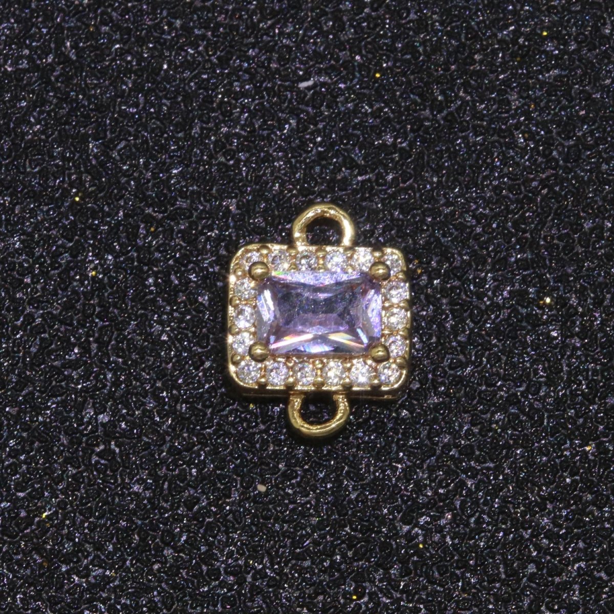 Dainty Colorful Rectangle Cz Charm connector for earring necklace supply F-856~F-869