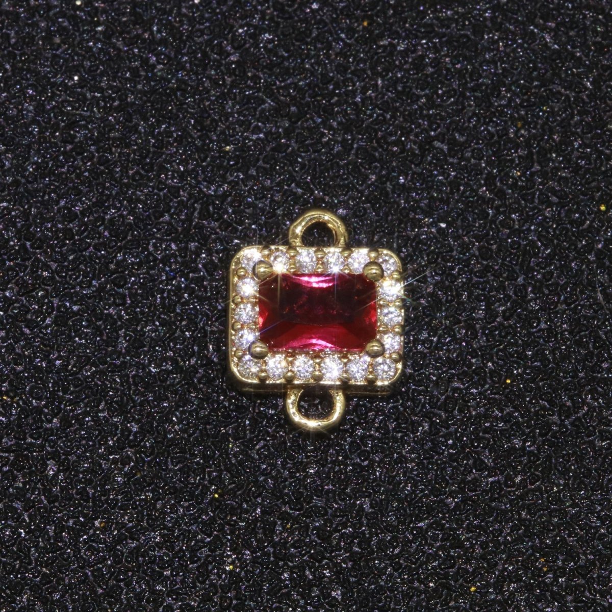 Dainty Colorful Rectangle Cz Charm connector for earring necklace supply F-856~F-869