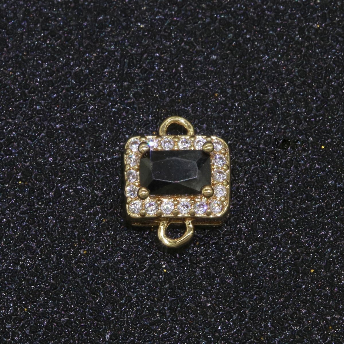 Dainty Colorful Rectangle Cz Charm connector for earring necklace supply F-856~F-869
