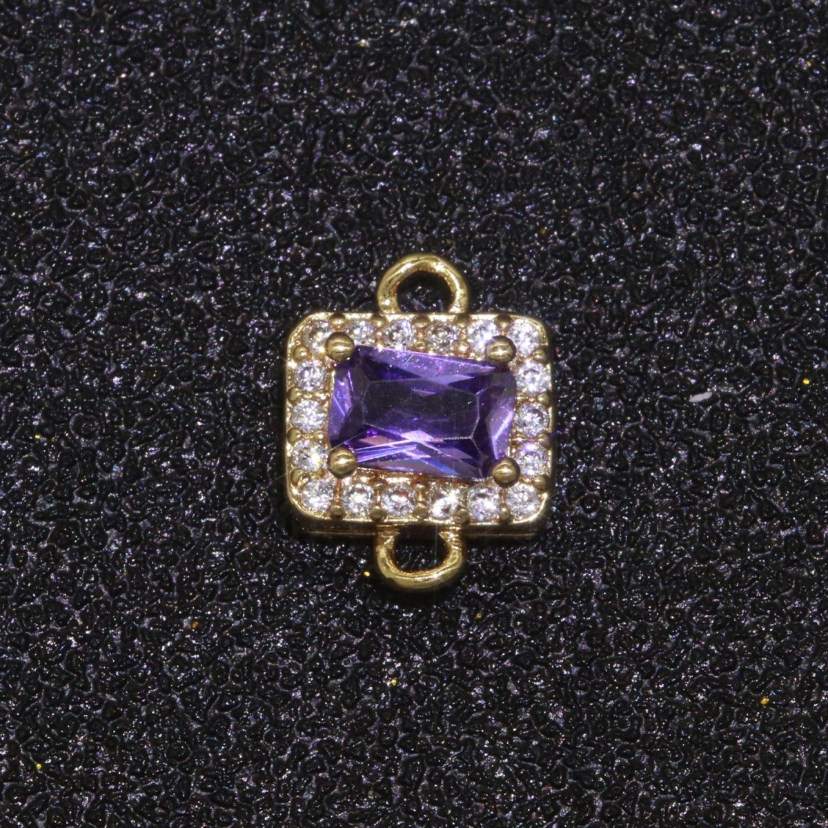 Dainty Colorful Rectangle Cz Charm connector for earring necklace supply F-856~F-869