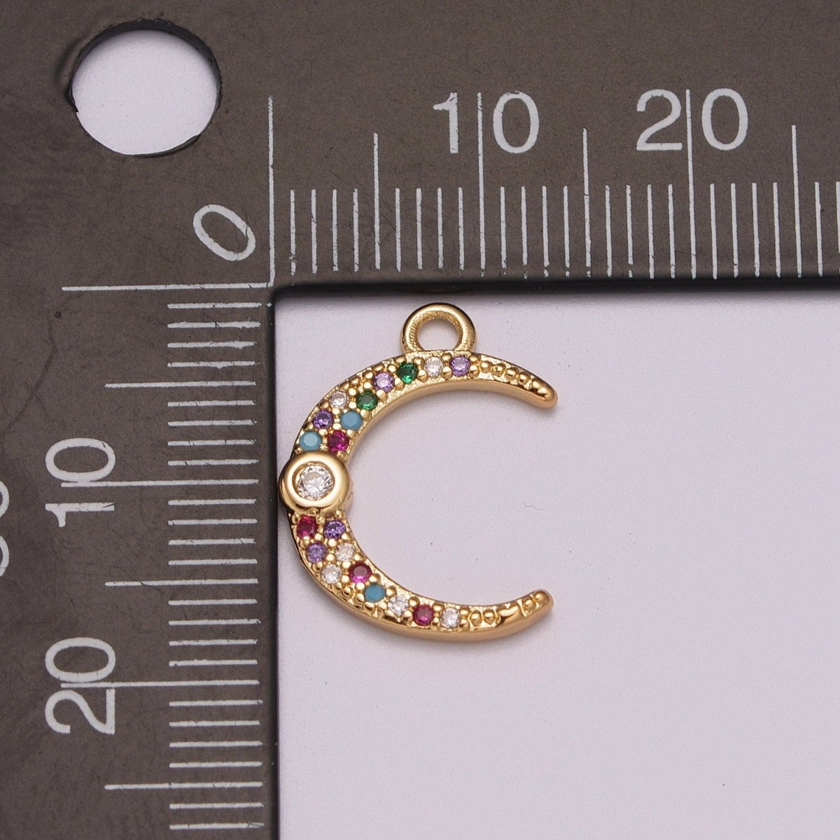 Dainty Crescent Moon Charm Celestial Jewelry Micro Pave Moon Shape Curve Gold Pendant for Necklace Earring Bracelet Supply M-767