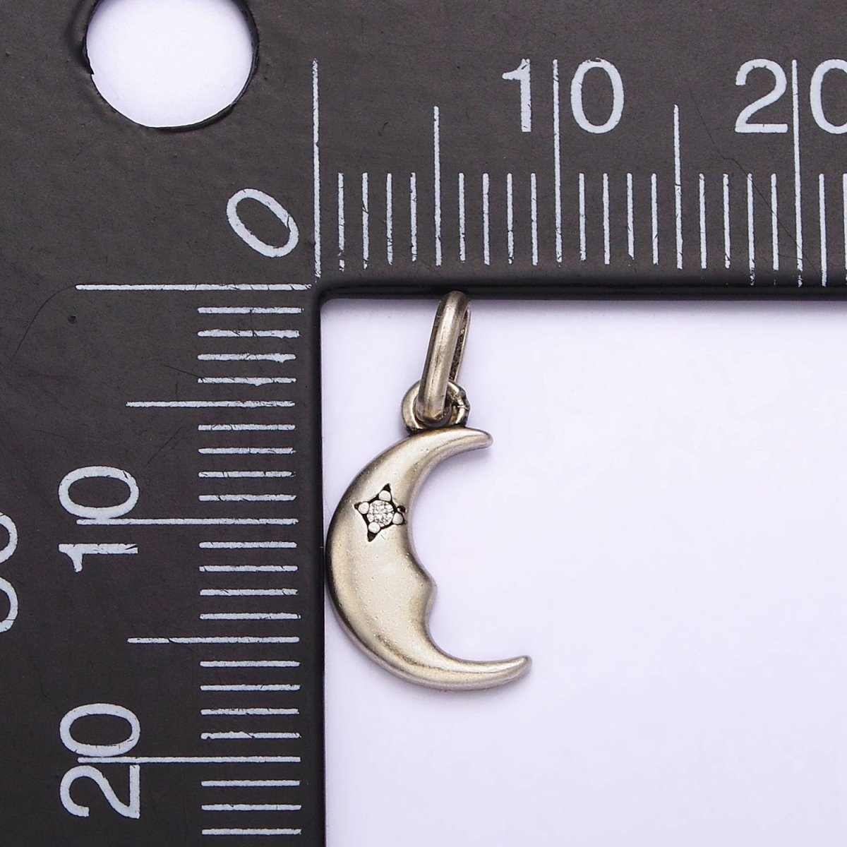 Dainty Crescent Moon Charm in 925 Sterling Silver Pendant Celestial Jewelry SL-332