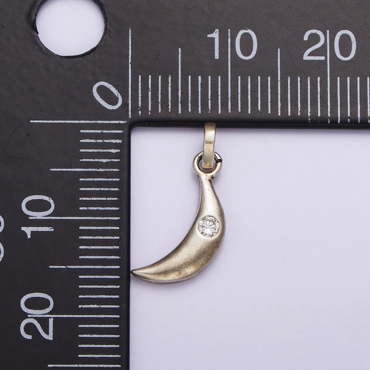 Dainty Crescent Moon Charm in 925 Sterling Silver Pendant Celestial Jewelry SL-336